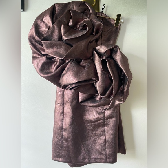 Zara Bronze Flower Mini Dress - Picture 4 of 6